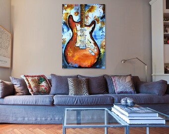 Abstract fender stratocaster electric guitar - PRINT