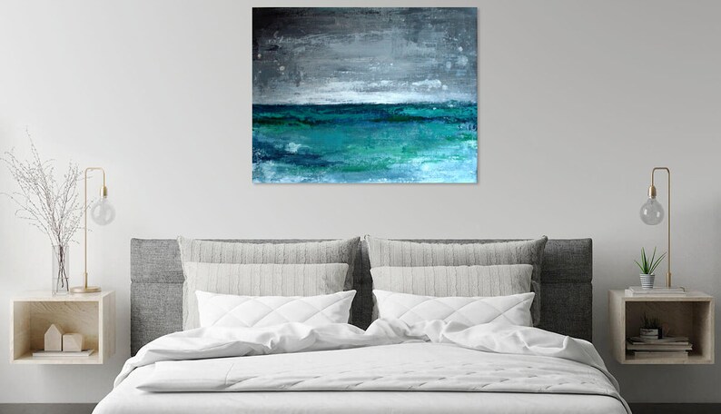 Free shipping printed and shipped beach abstract painting print image 3