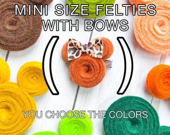 Mini Size Feltie with Bow - You Choose the Colors
