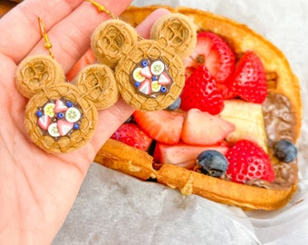 Mickey Feltie Earrings - Chocolate Waffles