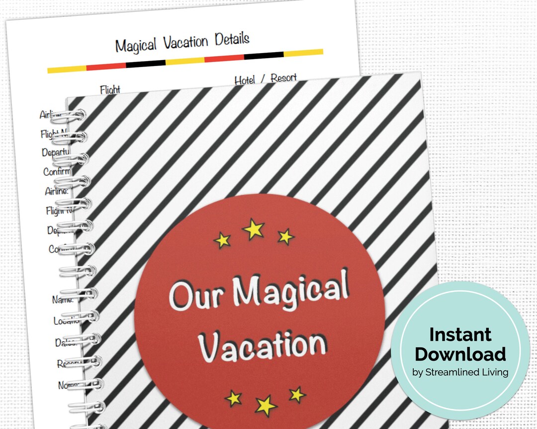 Magical Vacation Planner Printable Vacation Planner and Organizing Kit