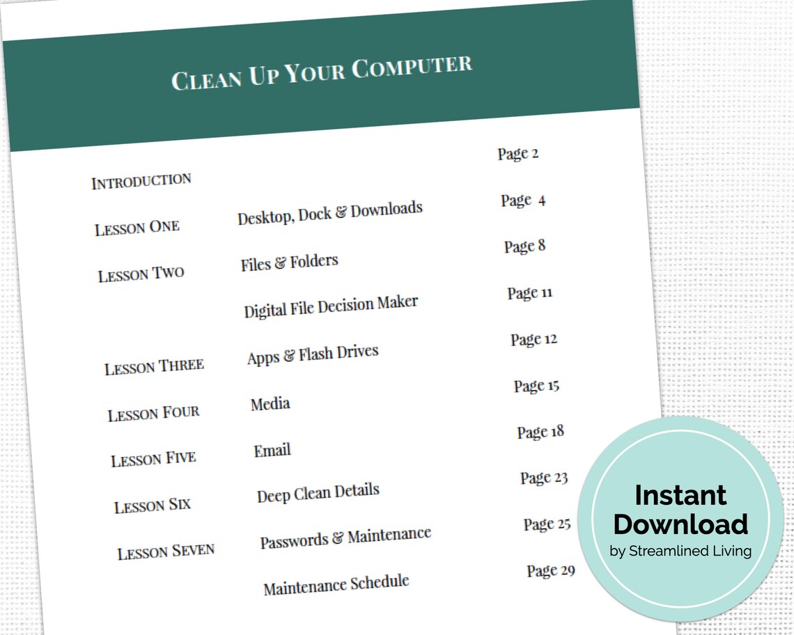 Clean up Your Computer Digital Organizing Guide and Video Etsy