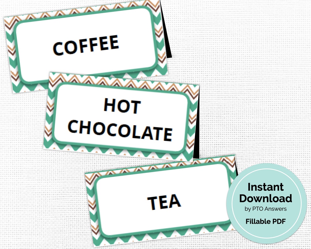 Coffee Themed Food Labels Perfect for a Coffee Bar Themed Etsy