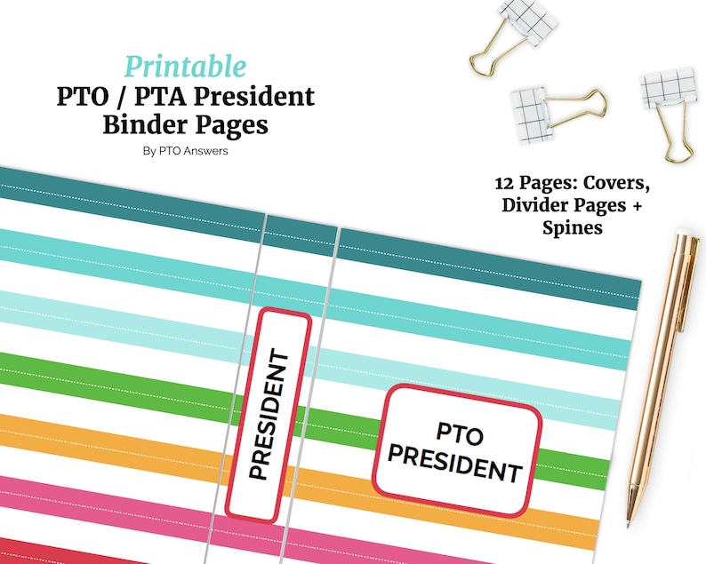 President Binder Cover And Section Dividers For PTA PTO Etsy President Binder Cover And Section Dividers For PTA PTO Etsy