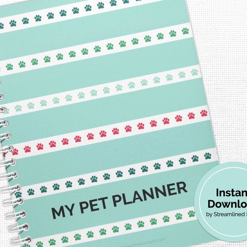 Vet Records Printable Pet Binder Pet Planner Pet Care Etsy