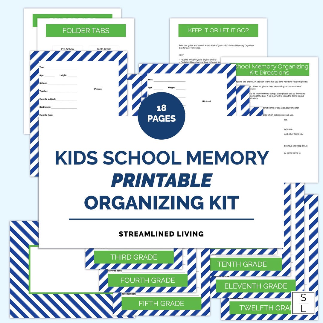 DIY School Memory Box Kit: Printable Keepsake Organizer (digital ...