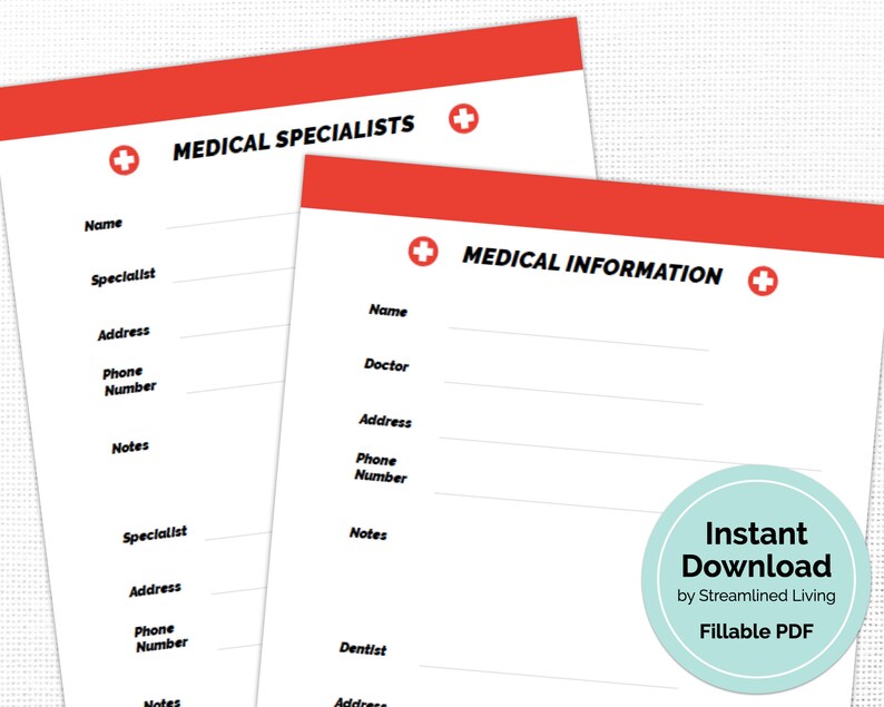 Family Emergency Planner Binder Kit Fillable Printable Etsy