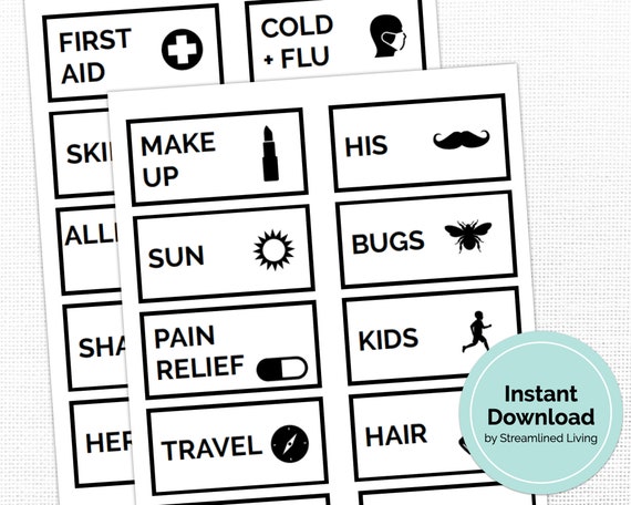 bathroom organizing labels for medicine cabinet in minimal etsy ireland