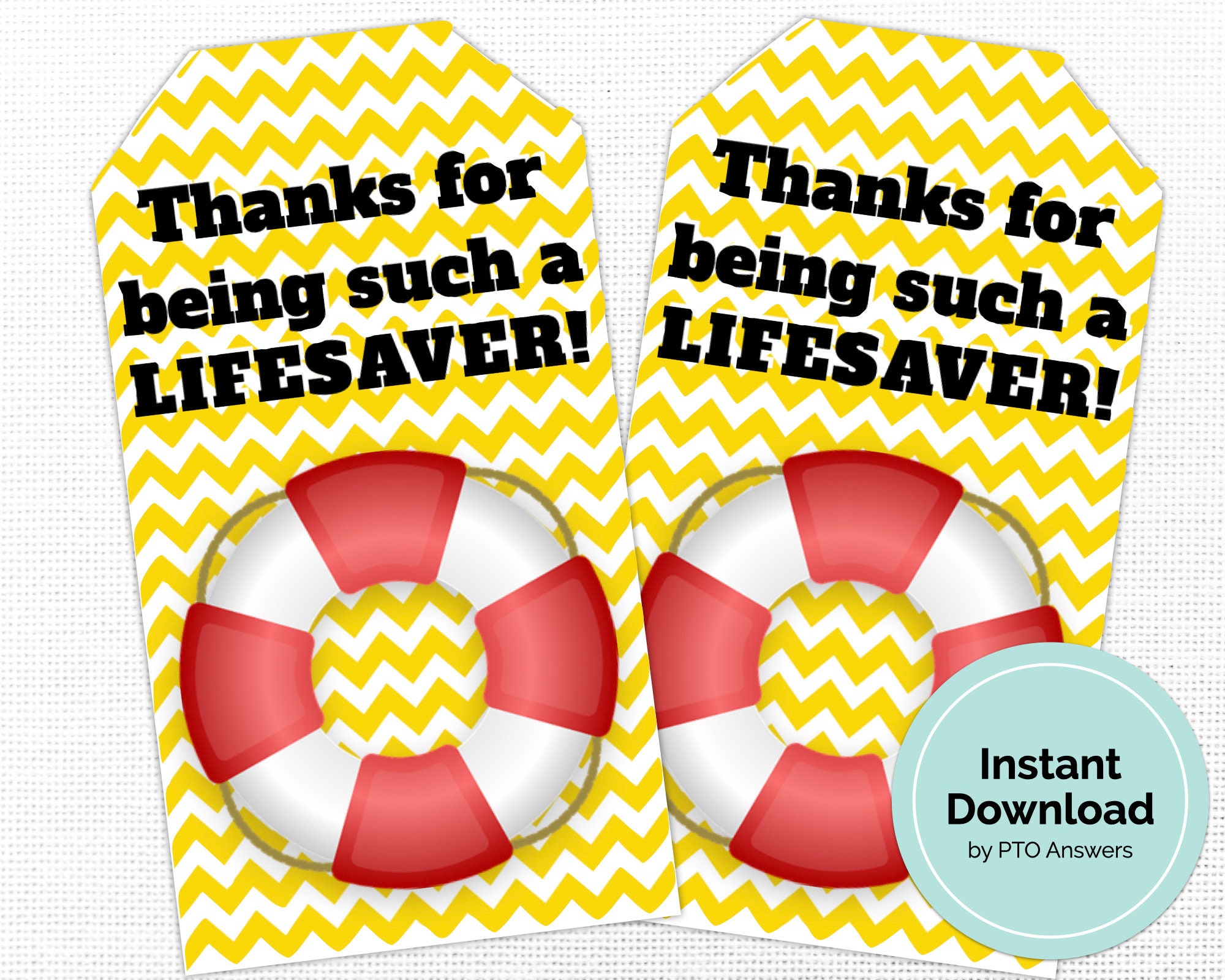 Thanks for Being Such a Lifesaver Printable Tags: Perfect for - Etsy