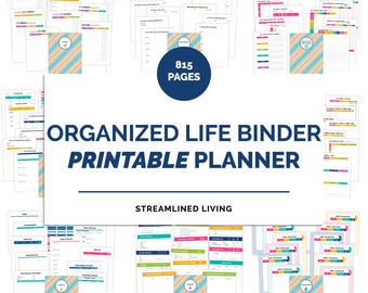Organized Life Home Management Binder: Mom Planner, Budget, Cleaning (Digital Download)