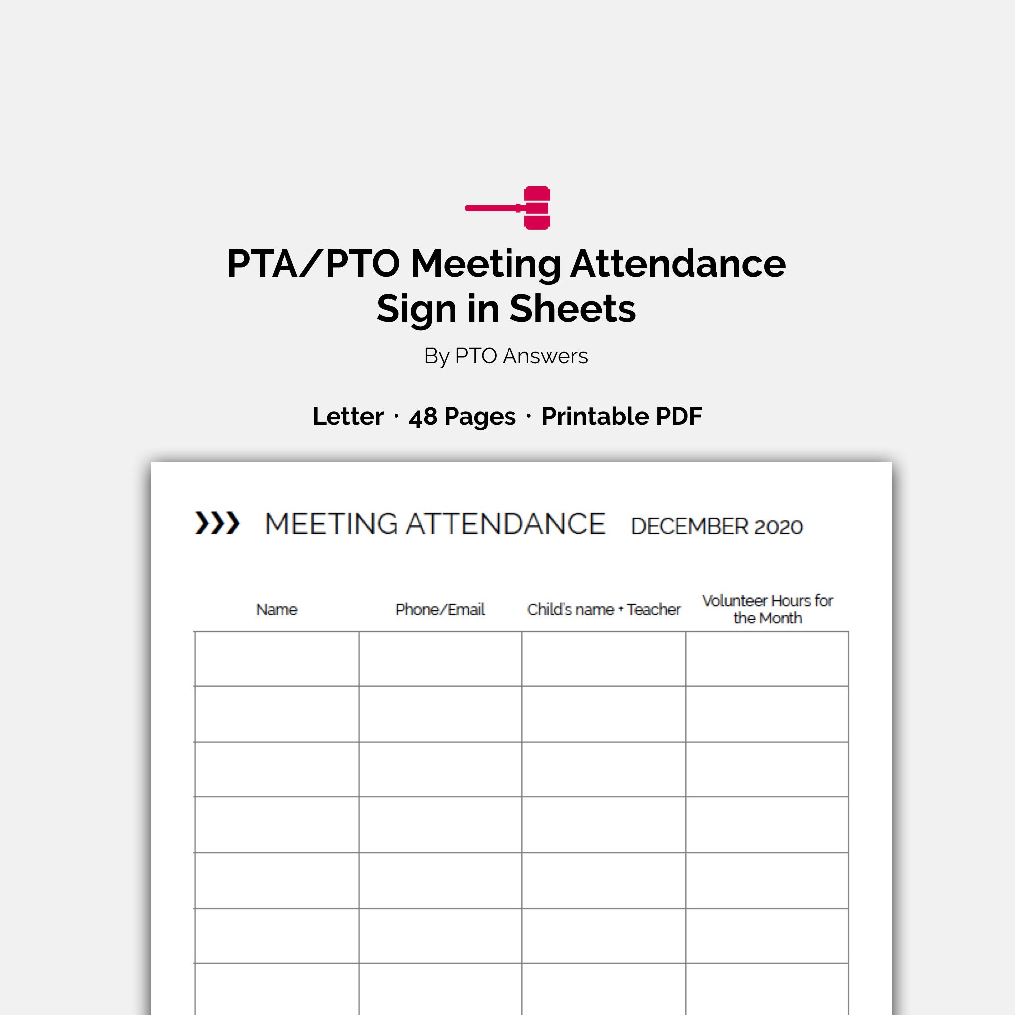 PTO Conference Attendance Indication In just, Volunteer Hour Monitoring styles and attendance sheets for PTA Historians and PTO Volunteer Coordinators image relating to Free Printable Meeting Sign in Sheet named PTO Convention Attendance Indication Inside, Volunteer Hour Monitoring styles and attendance sheets for PTA Historians and PTO Volunteer Coordinators