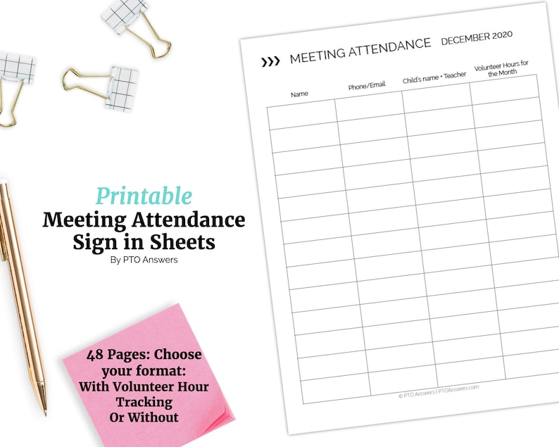 Editable pto sign in sheet - joavm