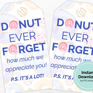 Donut Forget Themed Printable Tags: Perfect for Thank You Gifts ...