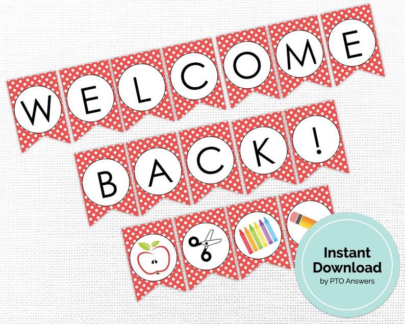 Welcome Back to School Printable Banner Sign Perfect for - Etsy