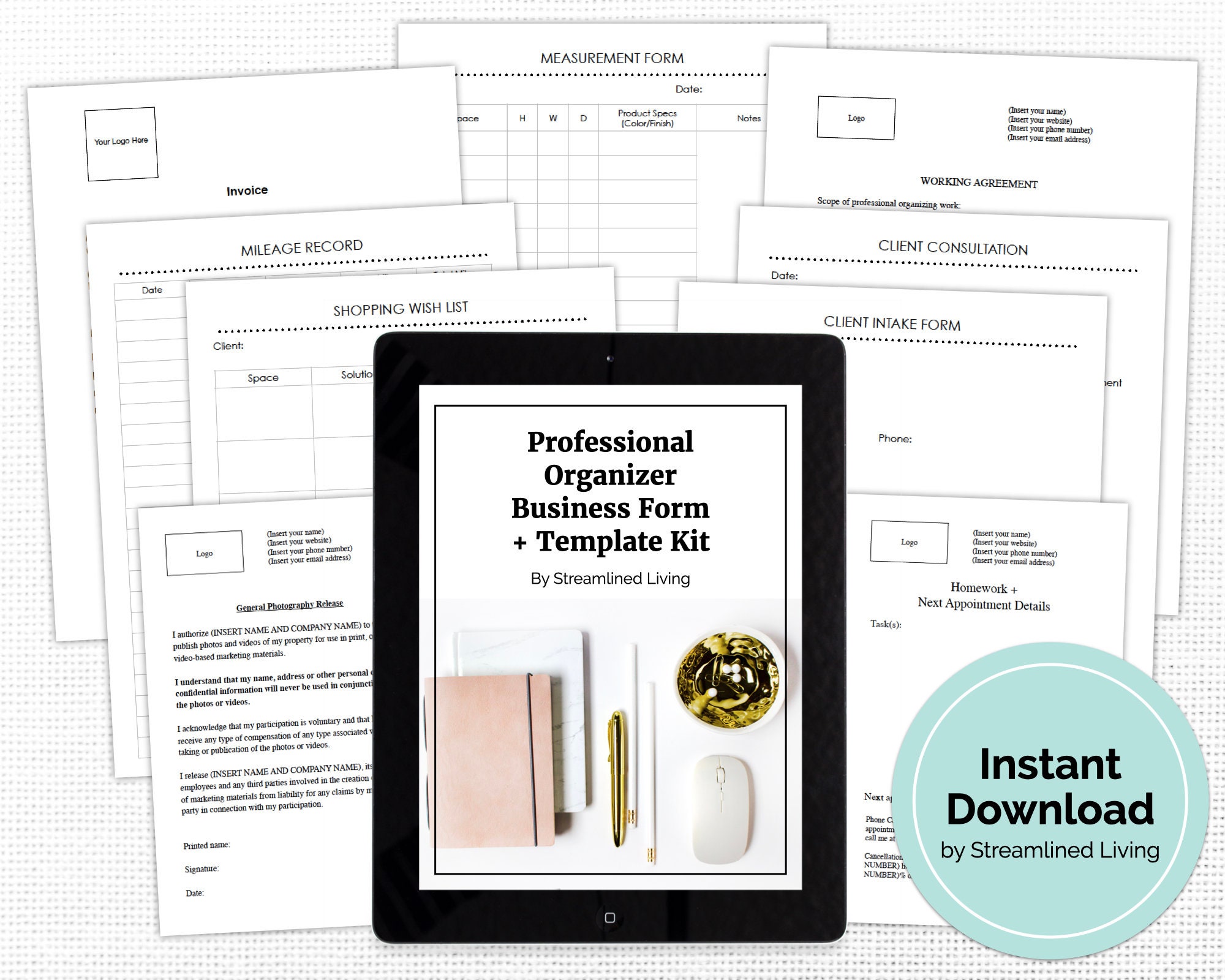 12 Professional Organizer Forms Business Template Kit Etsy UK