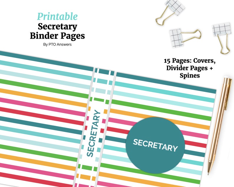 Secretary Binder Pages for PTA/PTO: Printable Organizing | Etsy