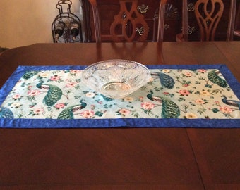 Peacock Table Runner - Extra wide runner