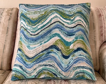 18 x 18 Abstract Wavy Pillow Cover