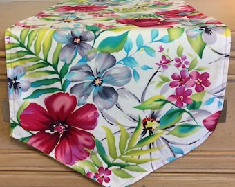 Floral Table  Runner - Tropical Table Runner - 52” Table Runner - Beach House Table Runner