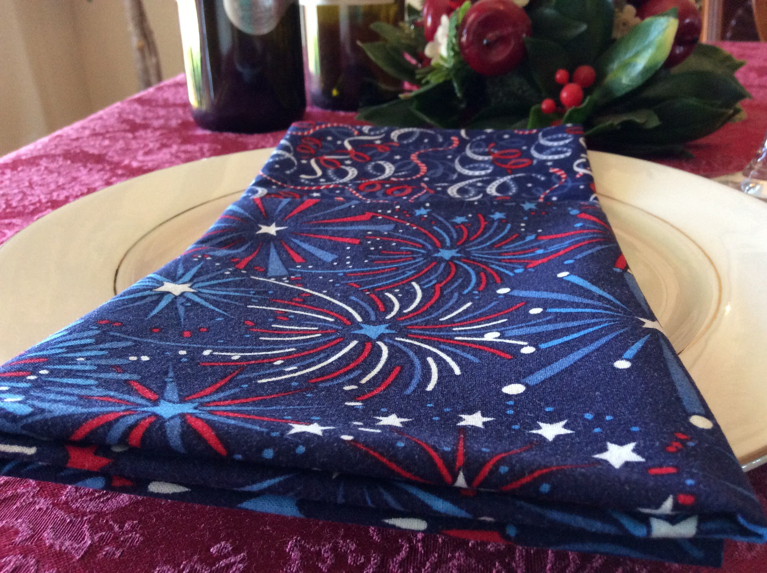 Set of 2 Patriotic napkins Patriotic napkins Party Napkins Etsy