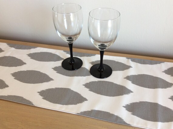 Grey Ikat Table Runner 56 Table Runner Dresser Scarf Etsy