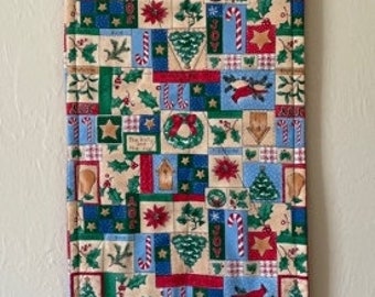 Quilted Christmas Wall Hanging with Snowmen