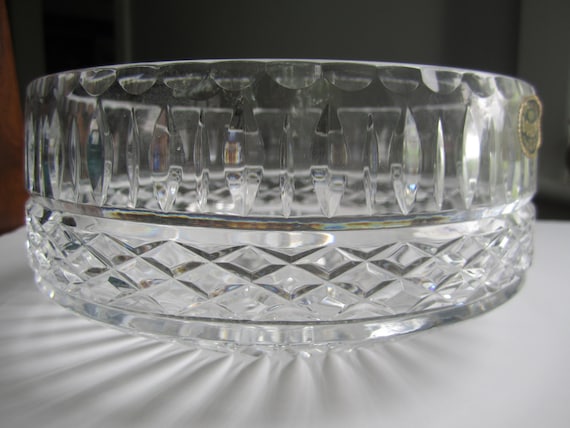 Vintage Crystal Bowl - Hand Cut 24% Lead Crystal - Bohemia Crystal Bowl - Crystal Bowl Made in Czechoslovakia