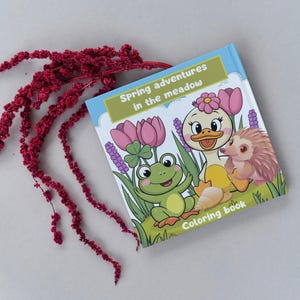 Livre coloriage animaux et nature pour enfant de 2-5 ans – Spring Adventures in the Meadow  | Coloriage facile maternelle, pdf à télécharger