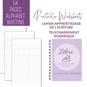 Cahier de traçage Alphabet à imprimer – Lettres à tracer pour enfants / Apprentissage de l’écriture / Activité Montessori / Idéal DYS