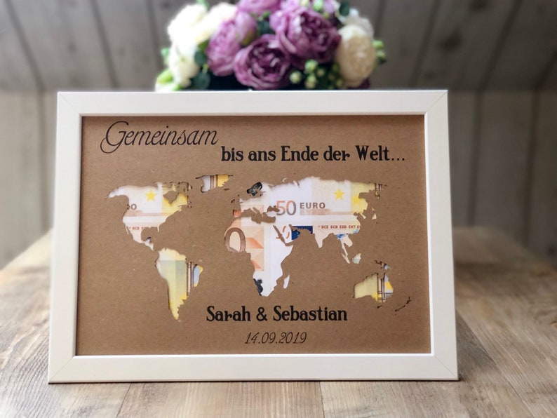 Geldgeschenk Hochzeit Weltkarte mit oder ohne Etsy