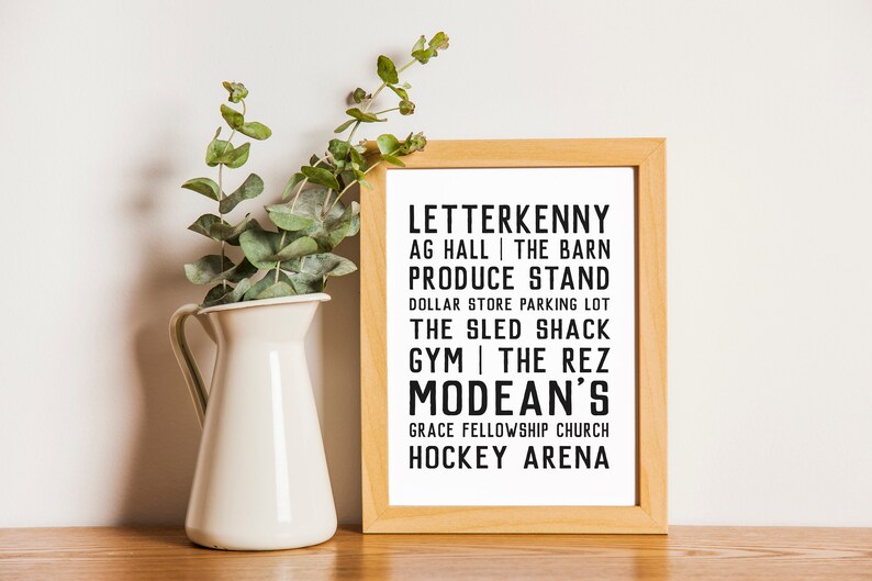 Letterkenny Places Poster Letterkenny print gift poster Etsy