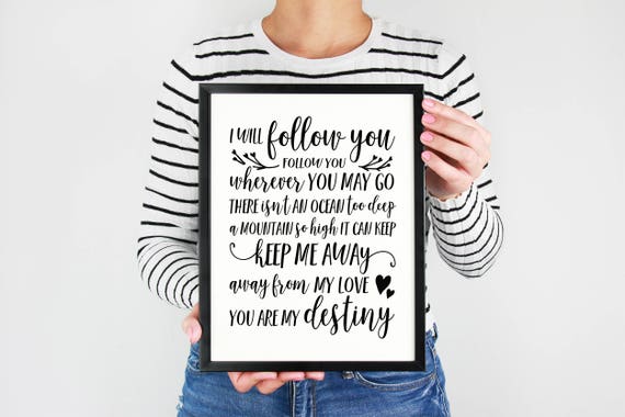 I Will Follow You Toulouse Song Lyrics Poster You Are My Etsy