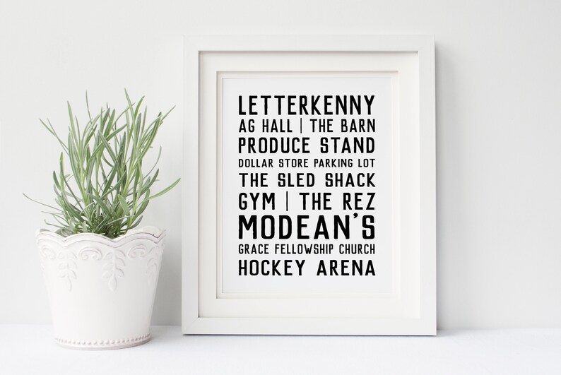 Letterkenny Places Poster Letterkenny print gift poster Etsy
