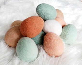 Handmade 100% Wool Felt Eggs, 6-Piece Set Ready For Gift Giving