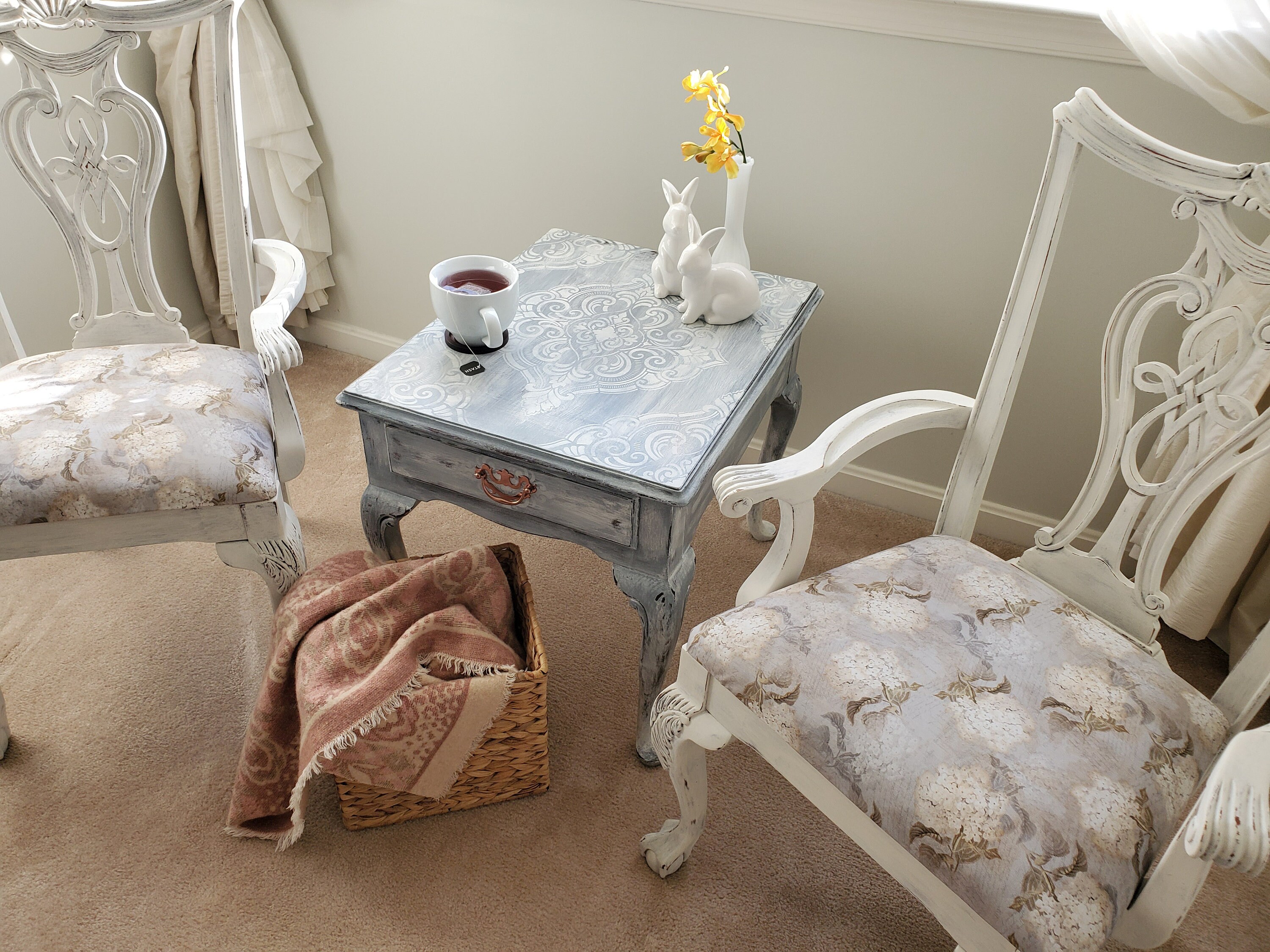 Vintage French Country Drexel End Table with Drawer Hand Etsy