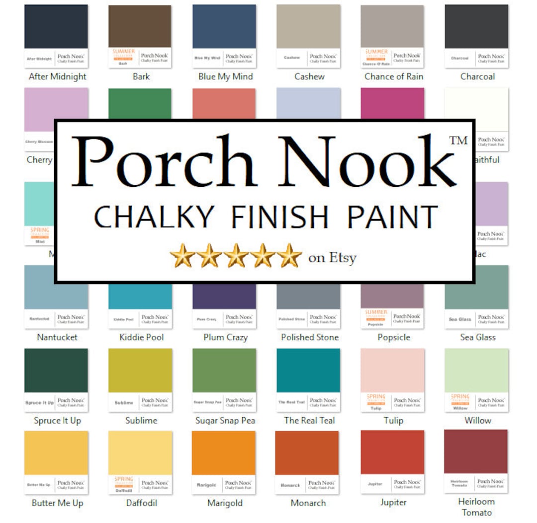 Chalky Finish Paint, by Porch Nook, 32 Fl. Oz., Furniture Paint, Best  Seller, Superior Coverage, Matte Finish, Cabinet Paint, 