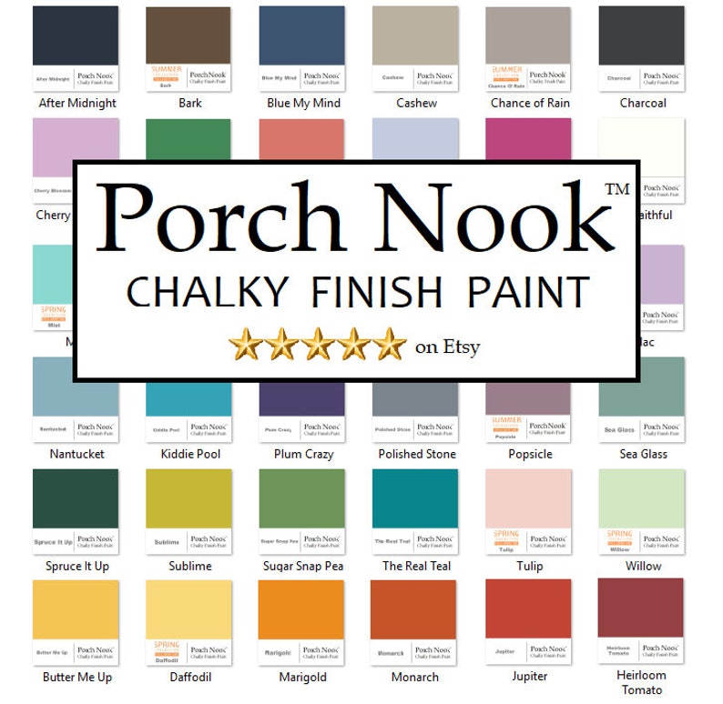 Chalky Finish Paint, by Porch Nook, 32 Fl. Oz., Furniture Paint, Best