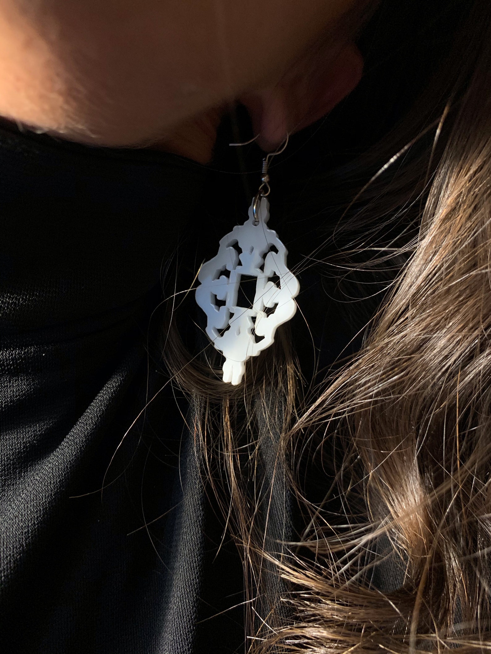 Acrylic Dangle Earrings Modern Acrylic Earrings White Etsy