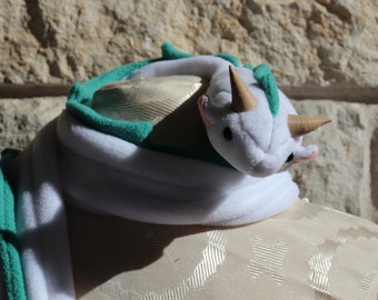 White and Turquoise: Dragon Scarf