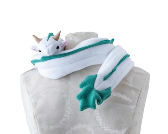 White and Turquoise: Dragon Scarf