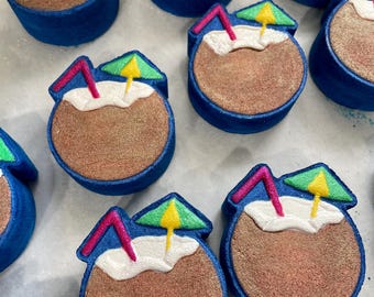 Pina Colada Coconut Bath Bomb, Handmade Tropical Cocktail