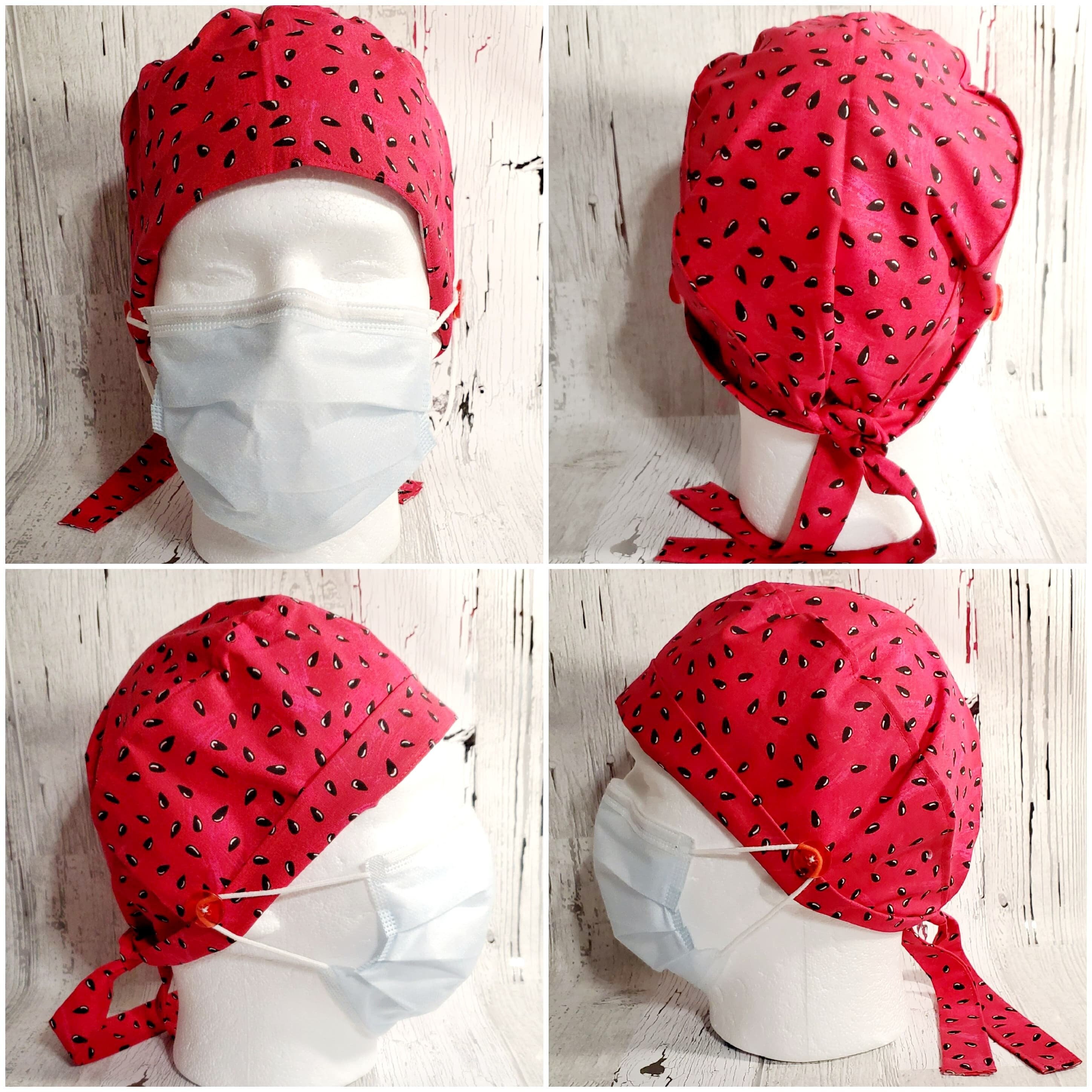 ON SALE Handmade Scrub Cap With Buttons 