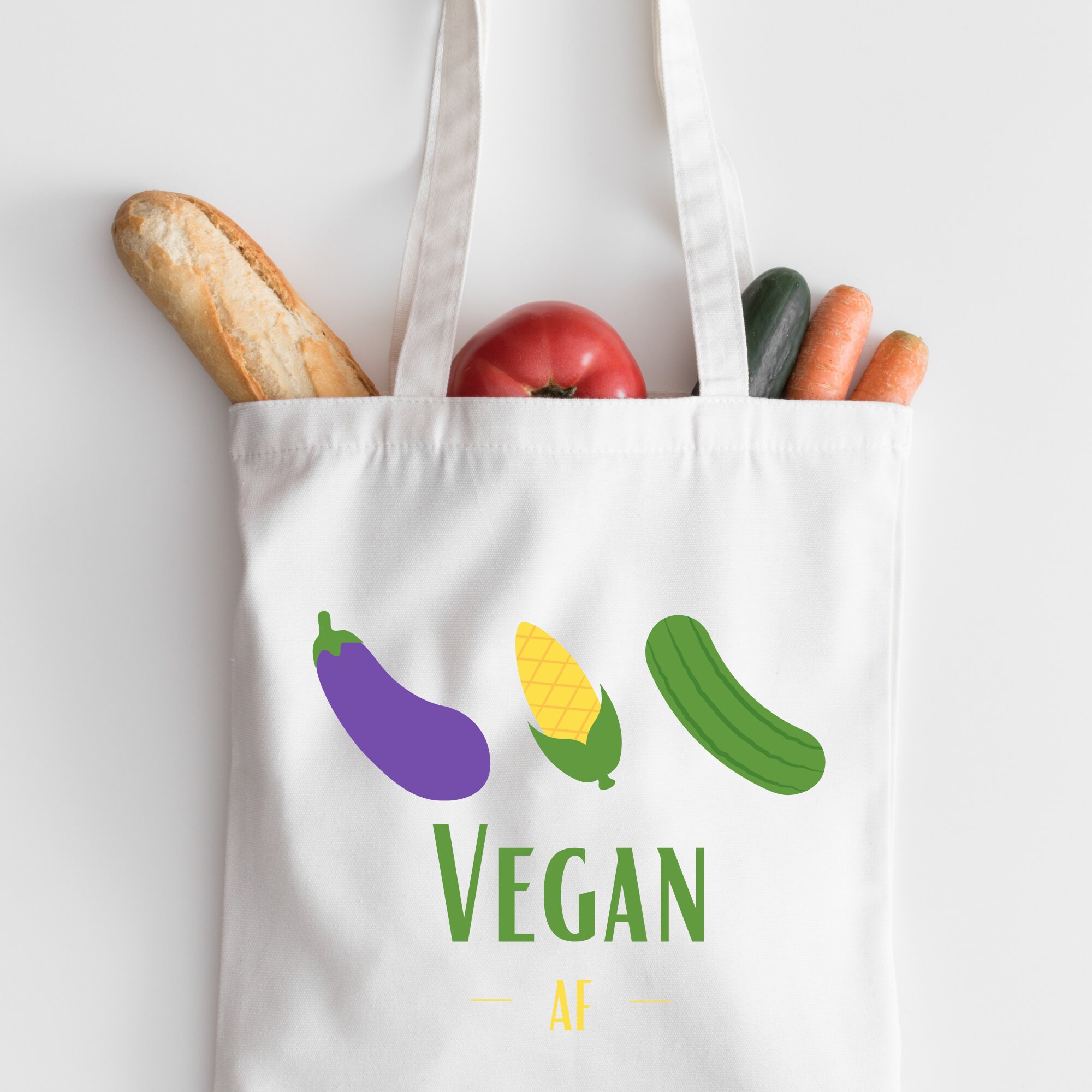 Vegan AF Animal Lovers - Vegetarian message  Tote Bag for Sale by Bebichic