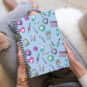 Dental care Spiral Notebook, dental assistant gift, dental hygienist gift, dentist gift, dental student, oral care, dentistry, orthodontist