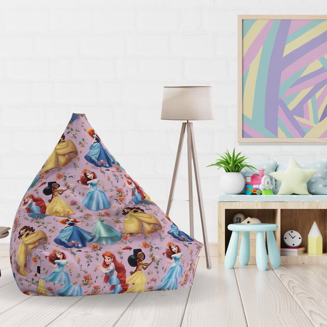 Princess Bean Bag Chair Cover, Princess Gift, Princess Bedroom - Main Image