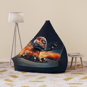 F1 bean bag chair cover, Racing bean bag chair, racing decor, Kids playroom, boy bedroom, f1 gift, formula one gift. motorsport image 1