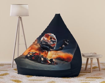 F1 bean bag chair cover, Racing bean bag chair, racing decor, Kids playroom, boy bedroom, f1 gift, formula one gift. motorsport