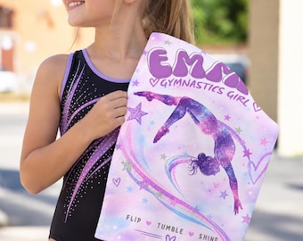 Custom gymnastics towel, competition present for girl, Personalized Name Gymnast Gift