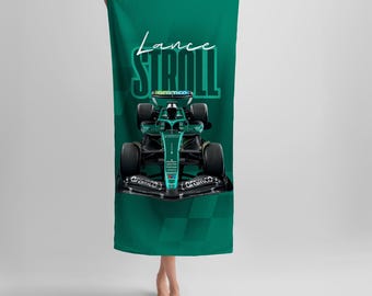 Formula 1 beach towel, F1 gift, speed towel, Formula one fan, speed lover gift, racing gift, motorsport gift, lance stroll
