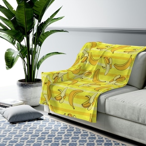 Banana blanket, Banana gift, Banana print blanket, funny blanket for kids, Funny Bedding, banana lover gift, funny gift for kids